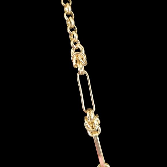 Amber Lucite Gold Plated Necklace - Picture 2 of 6